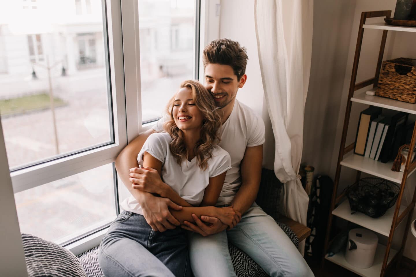 Couple embracing after Couples Therapy
